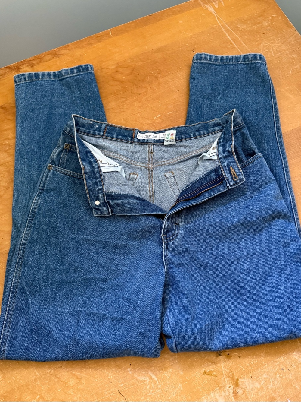 90's Cherokee High Rise Relaxed Fit Mom Jeans Size 10 Blue 100% Cotton Denim
